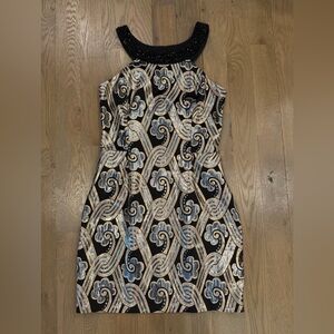 Lilly Pulitzer Black and Gold Swirl Dress